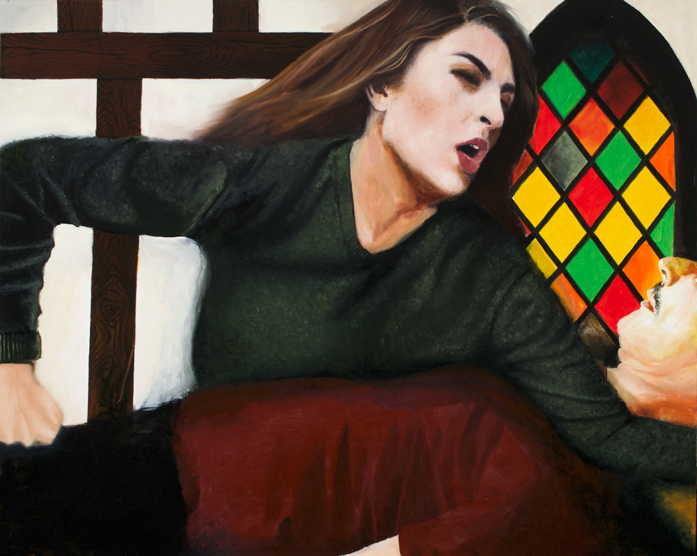 Reach (work in progress, 2025), 32" x 40", oil on canvas